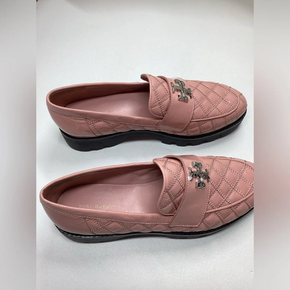 Tory Burch Women's Pink Mini Everly Chunky Leather Loafer Size  9